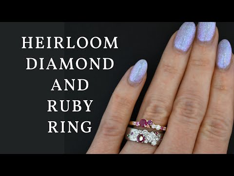 Platinum Ruby and Diamond Band | Heirloom Diamond Redesign