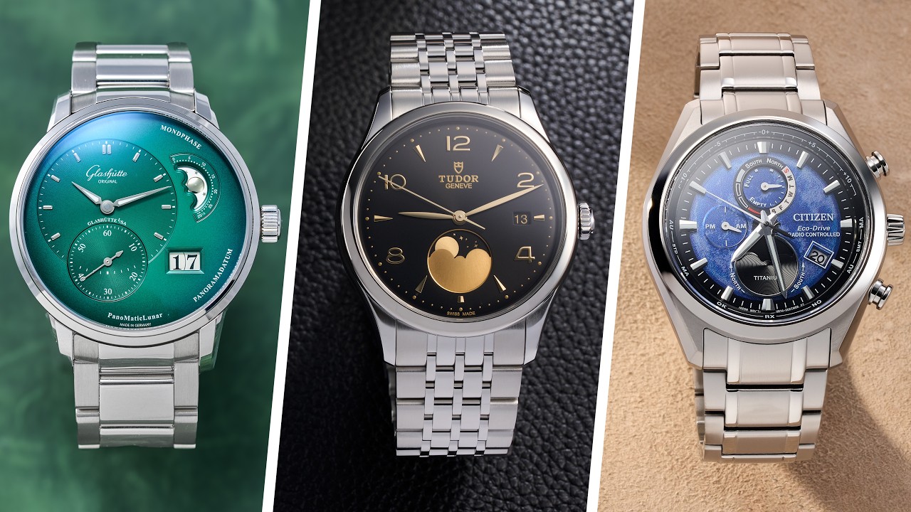 Assorted moonphase watches featured by Teddy Baldassarre in The Most Compelling Moonphase Watches on the Market