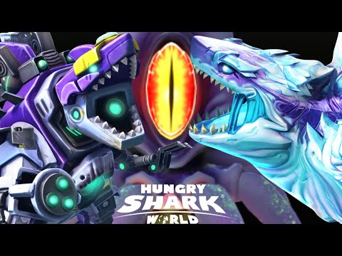 Shin Sharkjira & Mecha Sharkjira Defeated Colossal Squid Boss ! - Hungry Shark World