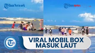 Viral Video Sebuah Mobil Box Meluncur ke Tengah Laut, Diduga Akibat Sopir Lupa Tarik Rem Tangan