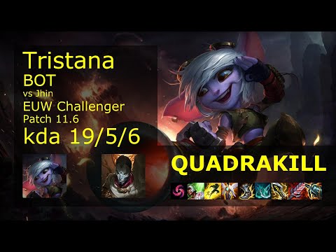 Tristana ADC vs Jhin - EUW Challenger 19/5/6 Patch 11.6 Gameplay