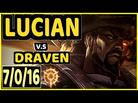 THEUSMA (LUCIAN) vs DRAVEN - 7/0/16 KDA BOTTOM ADC GAMEPLAY - BR Ranked GRANDMASTER