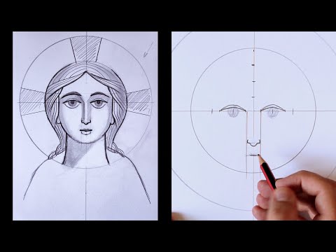 UK COPTIC ICONS tutorial - Drawing the face of a young Christ