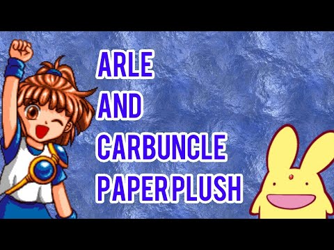 Arle and Carbuncle paper plush (Puyo Puyo)