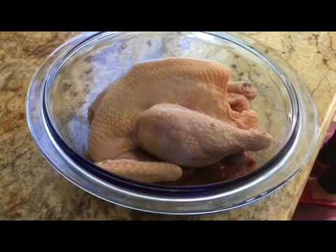 How to cook a whole chicken by microwave - YouTube