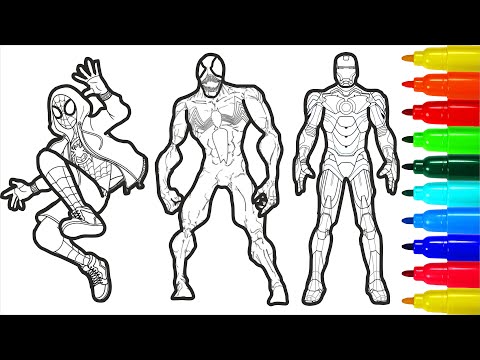 Venom Iron Man Spiderman Captain America Hulk Wolverine Coloring pages