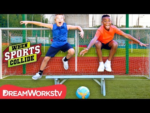 WHEN SPORTS COLLIDE | Extreme Hurdling Penalty Kicks (Soccer + Hurdling)