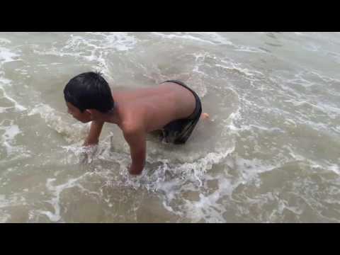 Talib enjoying Cox's bazar sea beach