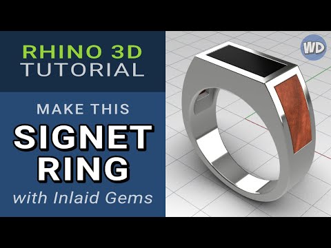 Rhino 3D | Jewelry CAD | Tutorial | Signet Ring with Inlaid Gems