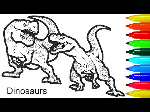 Dinosaurs Battle Coloring Pages