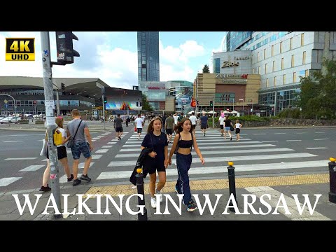 Caminhando em Varsóvia (Varsóvia), Polônia - 4K UHD - Caminhando no centro da cidade - A capital da Polônia