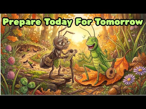 "Prepare Today For Tomorrow" Hardworking Ants and a Lazy Grasshopper | Learn English Through Stories