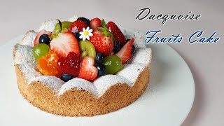 [Eng Sub] 아이싱이 필요 없는 생과일 다쿠아즈 케이크 만들기/과일케이크 / How to make crispy,soft dacquoise cake/ Fruits