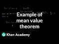 Mean value theorem example: polynomial | Existence theorems | AP Calculus AB | Khan Academy