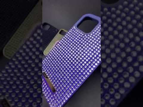 Чехол iPhone 11 pro MAX \ Swarovski блестящий \ Противоударный с камнями (синий голубой) Diamonds - фото 1 - id-p2505570630