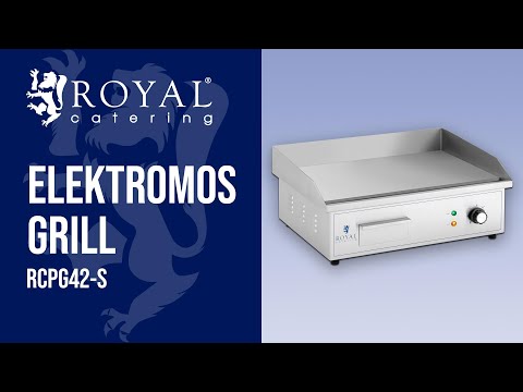 Videó - Elektromos grill - 530 x 350 mm - Royal Catering - sima - 3,000 W