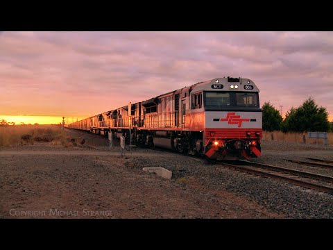 98 Wagon SCT 5PM9 Mixed Freight Train At Sunset (19/3/2023) - PoathTV Australian Railways