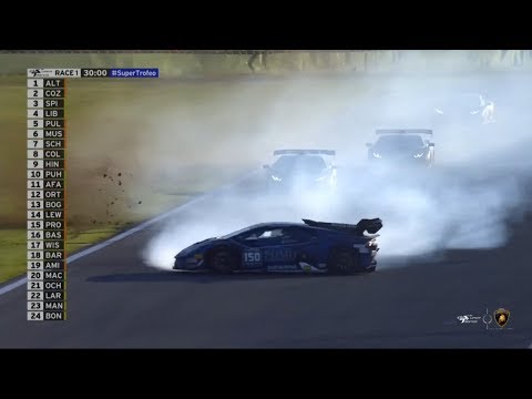 Lamborghini Super Trofeo World Final (Pro + Pro/Am) 2018. Race 1 Vallelunga Circuit. Spins