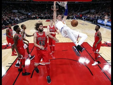 Kristaps Porzingis destroys at least three Bulls with vicious spinning dunk