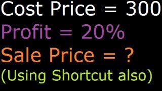Find Sale Price when Profit Percentage and Cost Price is given