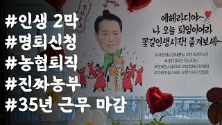 농협근무 35년 마감, 명퇴신청 