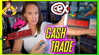 How much are 100+ Boxed SNES Games at CEX Value both Cash and Trade value?