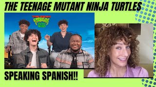The cast of Teenage Mutant Ninja Turtles: Mutant Mayhem speaking Spanish!