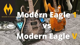 Video thumbnail for PRS Modern Eagle 1 vs. Modern Eagle V. Quick Comparison with Tones/Sounds by Ministry of Guitar