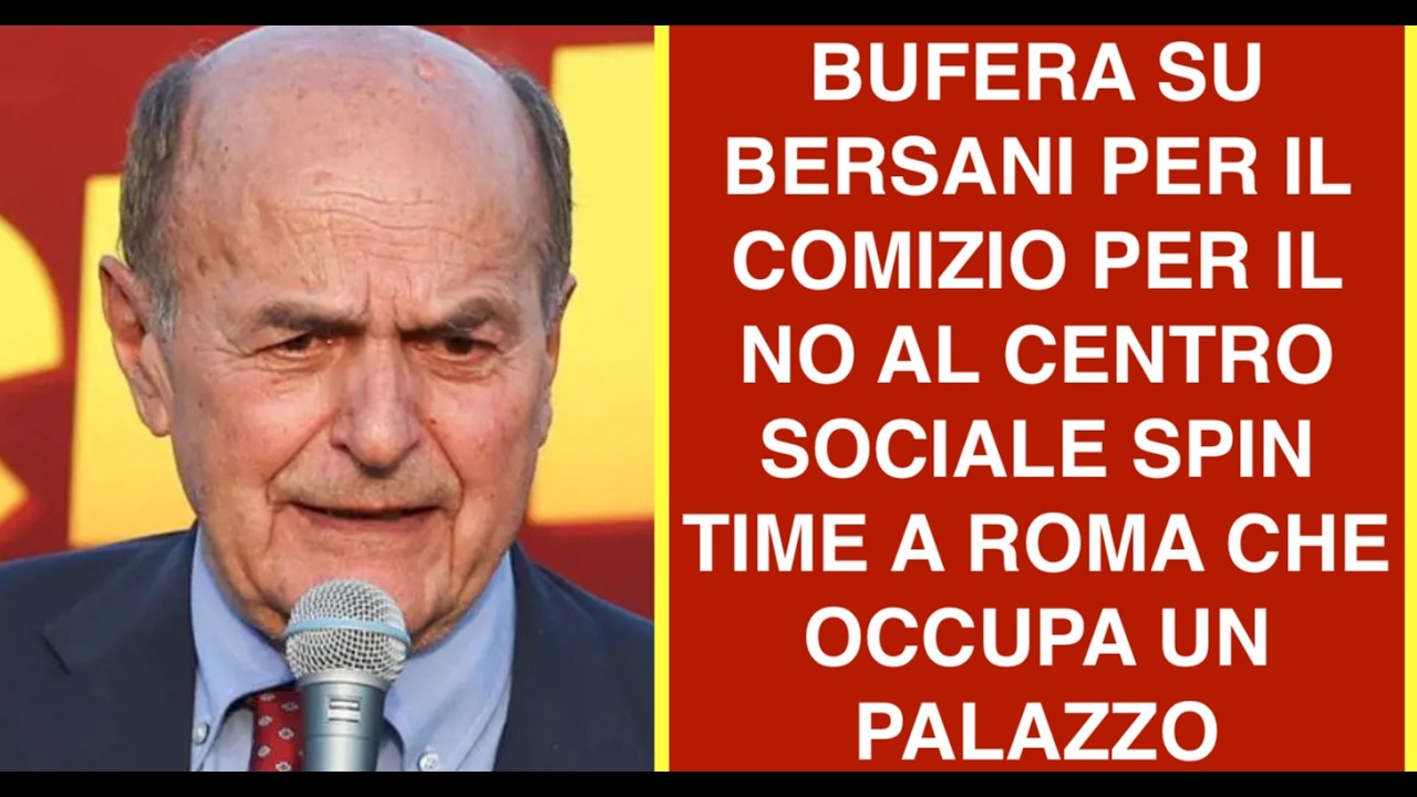 BUFERA SU BERSANI PER IL COMIZIO PER IL NO AL CENTRO SOCIALE SPIN TIME A ROMA CHE OCCUPA UN PALAZZO