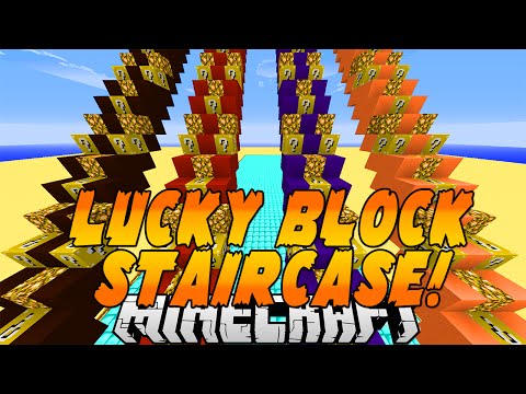MINECRAFT LUCK BLOCK STAIRCASE CHALLENGE! w/Kenny and Friends!