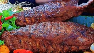 Extreme Mukbang Challenge Eating 2 Giant Grilled Beef Ribs with Super Spicy Seafood Sauce