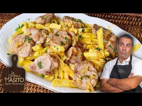 Solomillo de cerdo al ajillo, receta fácil, rápida y muy rica