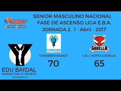 FASE ASCENSO EBA. FUNDESEM BASKET INNOVA MUTXAMEL - CLUB BASQUET L´HORTA GODELLA. JORNADA 2