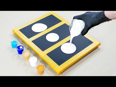 Create a Triptych with Tape on a Canvas - Acrylic pour Painting