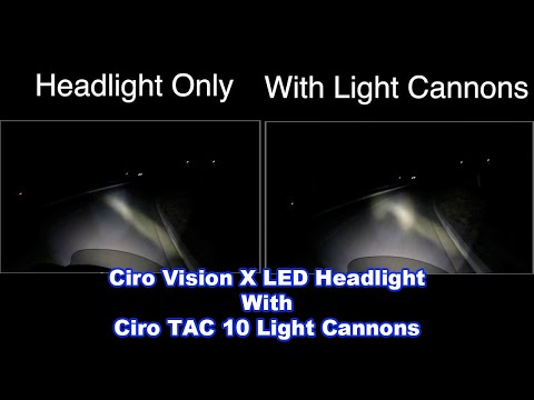 Ciro TAC 10 Light Cannons With Ciro Vision X XMC LED Headlight! Night Ride!