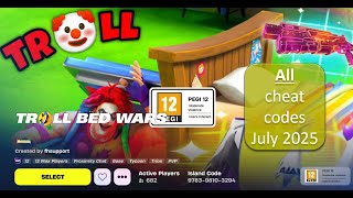 Fortnite Fhsupport Troll Bed Wars ALL 15 cheat codes in July 2025 - Only complete code collection