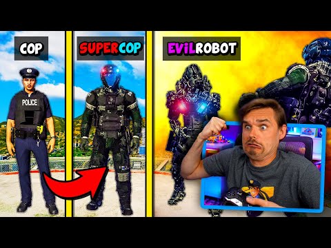 In GTA 5.. Upgrading to a SUPERCOP to stop an EVIL ROBOT! (OMG!)