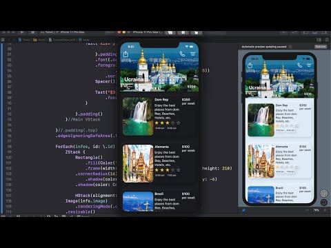 SwiftUI Travel App Complex UI + Neumorphism Style