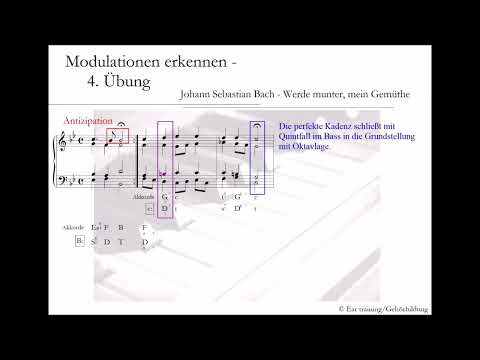 Modulationen erkennen | 4. Übung | Antizipation und perfekte Kadenz | Harmonielehre | Musiktheorie