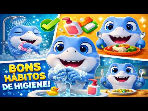 Bons Hábitos de Higiene Infantil! Aprenda a Lavar as Mãos e Tomar Banho Brincando, com Tuto