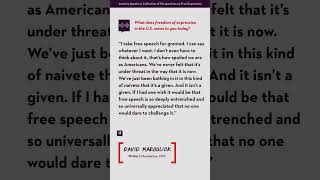 America Speaks: David Margolick (Writer, Ny) On Taking Free Expression For Granted