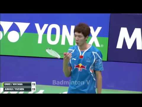 Hiroyuki ENDO Yuta WATANABE vs LI Junhui LIU Yuchen badminton cup hongkong 2016