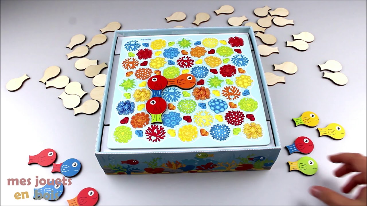 Jeu de société en bois - Banc de poissons