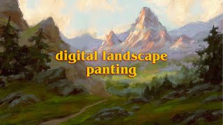 How to paint a mountain landscape in Procreate 🖼️