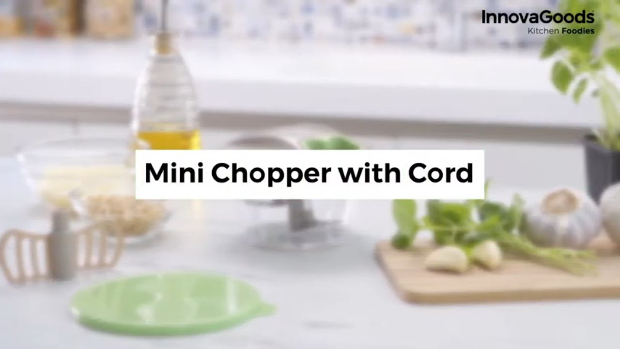 Rankinis mini smulkintuvas su traukimo virve Spinop InnovaGoods Kitchen Foodies