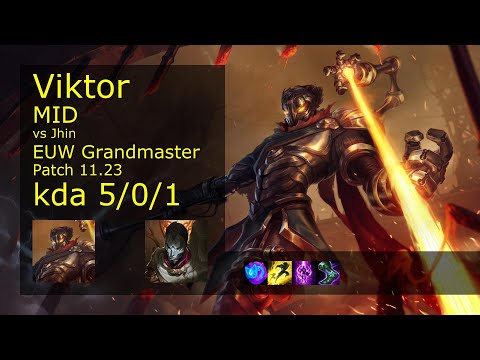 Viktor vs Jhin Mid - EUW Grandmaster 5/0/1 Patch 11.23 Gameplay