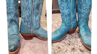 How to clean your leather cowboy boots | From a beginner 🤠
