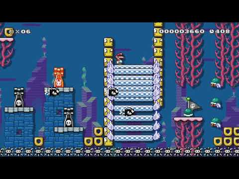 I ♥ Water Levels: Torpedo Ted by Usagi - Super Mario Maker - No Commentary 1bk
