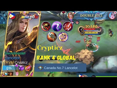 LANCELOT PERFECT GAMEPLAY ❗| GAMEPLAY LANCELOT TOP 4 GLOBAL By Crypticz | MOBILE LEGENDS : BANG BANG