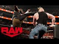 Omos Hits A Devastating Kick On Brock Lesnar During A Pre WrestleMania Brawl Raw March 27 2023